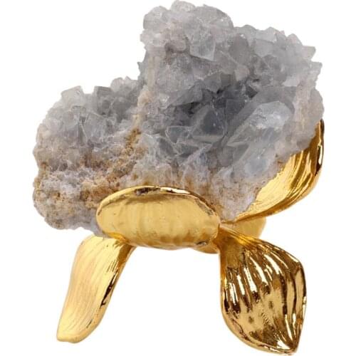 Metal Lotus Shape Display Stand Durable Crystal Mineral Display Holder Crystal Ball Display Rack For Corals Painted Rocks Artwor