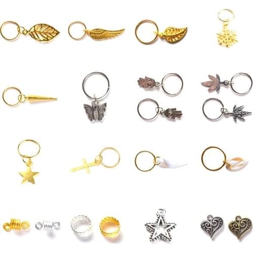 5/10pcs Hair Braid Rings Accessories Clips for Women and Girls Dreadlocks Beads Metal Set Gold and Sliver Color
