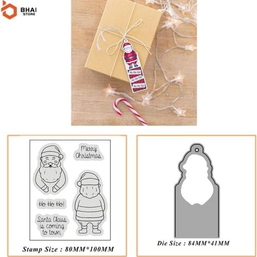 2021 New Design Santa Claus Label Metal Cutting Dies and Stamps for DIY Scrapbooking Photo Album Seal Template Punch Craft Stenc