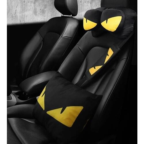 Car Headrest Waist Pillow 3D Memory Foam Seat Support for Home Office Neck Rest Breathable Car Back Lumbar Cushion Accessories