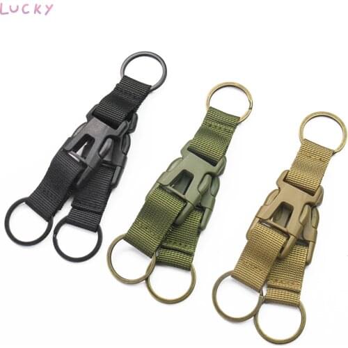 Outdoor Camping Backpack Hanging Buckle Multifunctional Carabiner Key Buckle 3-ring Nylon Webbing Portable Quick Release Ring