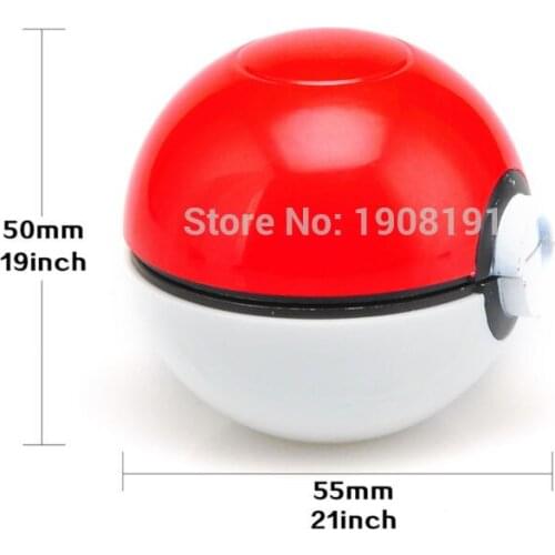 Poke ball Grinder 55mm Poke Ball Grinders 5 colors Metal Zinc Alloy Plastic Metal Grinders 3 Parts Smoking Accessories