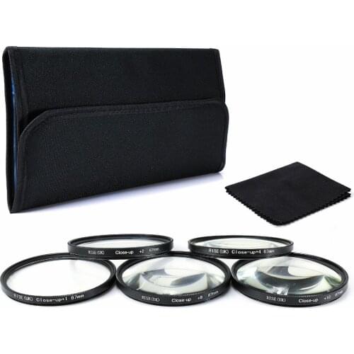 RISE(UK) 67MM Close Up +1+2+4+8+10 Macro Lens set for Canon SONY NIKON all Camera + Cleaning cloth