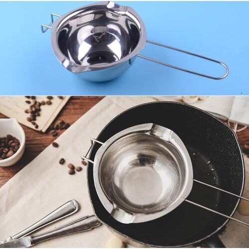 Silver Stainless Steel Wax Chocolate Melting Pot Double Boiler DIY Wedding Scented Candle Baking Tool