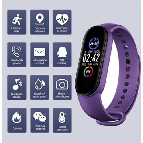Relogio inteligente M5 Smart Band 5 Fitness Tracker Watch Heart Rate Blood Pressure Kids Watches Sport Pedometer Smartwatch 2021