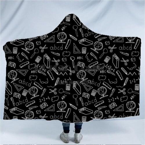 Plstar Cosmos Math science for boy Graphic funny Hooded Blanket 3D full print Wearable Blanket Adults men women style-4