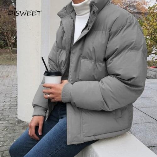 Thickened Solid Parkas Male Korean Warm Slim Long Sleeve Mens Parkas Plus Size Winter Jacket Boy 2XL