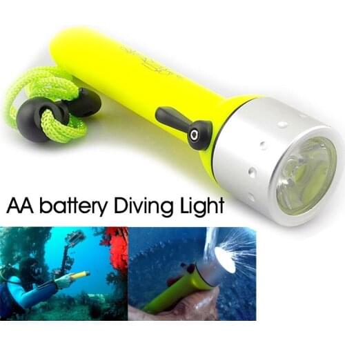 High powerful Waterproof LED Diving Flashlight scuba AA Q5 Underwater Flash Torch Light lamp lantternTorches Light For Fishing