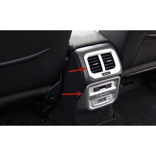 For Volkswagen Tiguan L 2017-2019 High-quality ABS Chrome Rear air conditioner air outlet USB socket decorative panel Car stylin