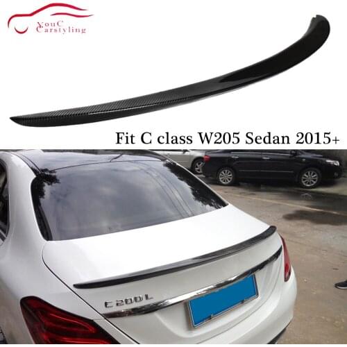 W205 AMG Style Rear Spoiler Carbon Fiber Trunk Boot Lip for Mercedes C class W205 4-door Sedan C180 C200 C250 C300 C350 2015