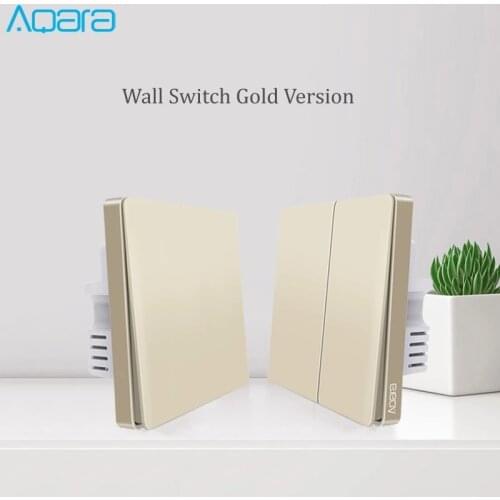 Xiaomi Aqara Gold Wall Switch No Neutral Line Light Switch Smart Home Wireless Wall Switch Zigbee Work With Aqara Hub Gateway
