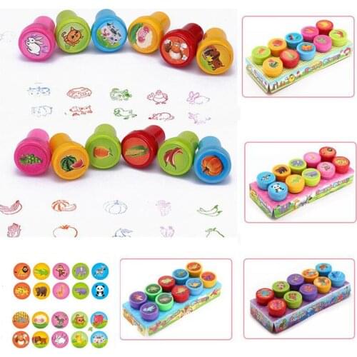 10pc/Box Reward Toy Scrapbooking Cute Panda Cartoon Rubber Stamps Red Stamp Kids Stamp Photo Album Decor Child DIY Scrapbook