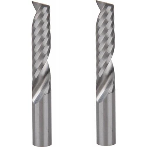 2pcs 8x32mm Single Flute Bit Carbide End Mill Set, CNC Router End Mills for Wood Cutter Milling