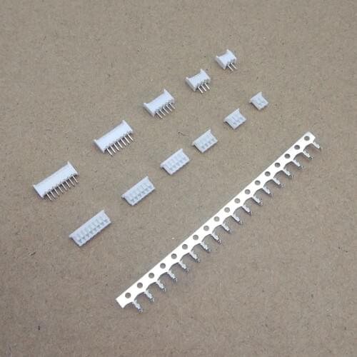 20sets Micro JST 1.25mm T-1 2/3/4/5/6/7/8P Straight Pin Connector Plug Female ,Male