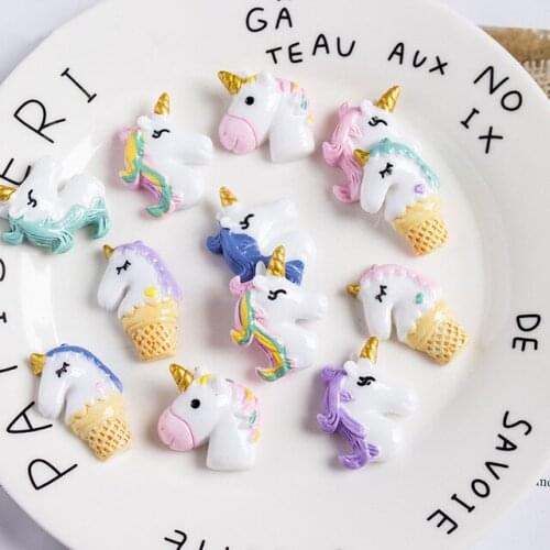 8pcs Resin Unicorn Slime Supplies DIY Crystal Filler Clear Clay Supply Slime Kit Accessories Phone Case Decoration