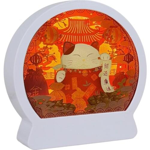 One Piece 3D Shadow Box Frames Wholesale Led Lights Anime Cat Decorative Paintings Frame Acryic Board Home Decor Mystery Box