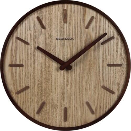 Digital Large Wall Clock Wood Kitchen Nordic Eiund Wall Clock Retro Sticker Silent Duvar Saati Living Room Decoration 60a058