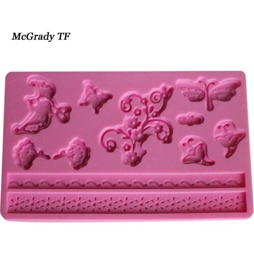 Flower Lace Mould Silicone Mat Fondant Weeding Cake Decorating Tool Cupcake Chocolate Baking Stencil Bakeware Pastry Tools