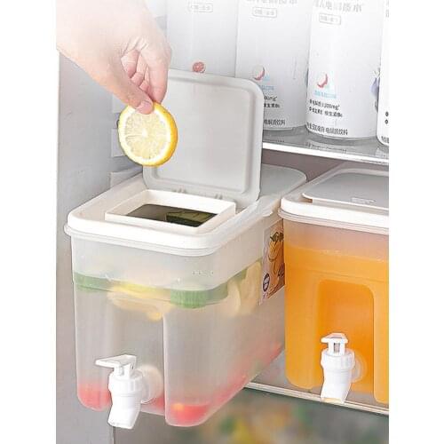 4L Summer Ice Water Infuser Kettle Fruit Teapot Drink Dispenser with Faucet Household Large Capacity Barrel Tea Pot Refrigerator