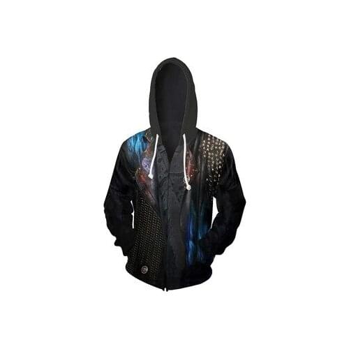 Descendants 3 Cosplay Hades Hoodie Costume Zipper 3D Print Jacket Unisex Sweatshirt Coat Spring Hooded Mens Females Coats