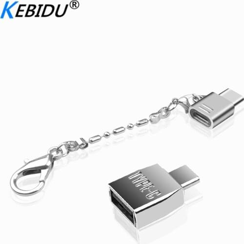 Kebidu 2pcs Mini Metal Micro USB 2.0 Female to USB 3.1 Type C Male Cable Adapter USB-C OTG Type-C Converter Data Sync Kit