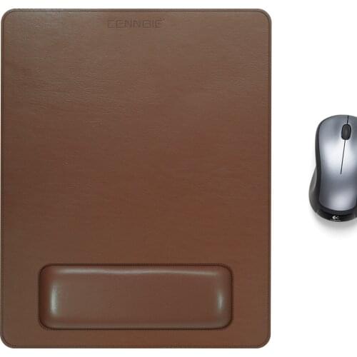 Mouse Pad Leather Mouse Mat with Wrist Rest Support Comfortable Portable Mouse Pad with Soft Surface for Office and Home Desk