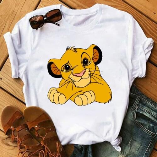 Fashion Cartoon Lion Print Women Tshirt Summer Casual Soft Women Tops Tee New Cute Harajuku Tops T-shirts Clothes Femme