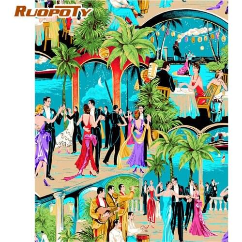 RUOPOTY Dancer Figure DIY Oil Painting By Numbers 60x75cm Frame On Canvas Handmade DIY Pictures Home Decoration Wall Photo