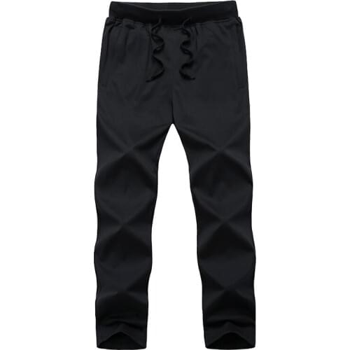 New Fashion Summer Mens Ice Silk Long Pants Air Conditioning Trousers Beam Mouth Closing Straight Leg Pants Long Pants 9XL