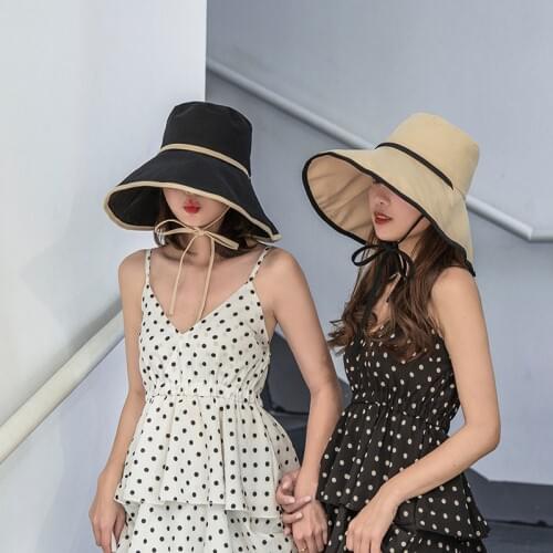 New Fisherman Hat Woman Spring Summer Sunshade Hat Candy Color Flat Top Bucket Hats Head Outdoor Bucket Caps Sun Tourist Cap