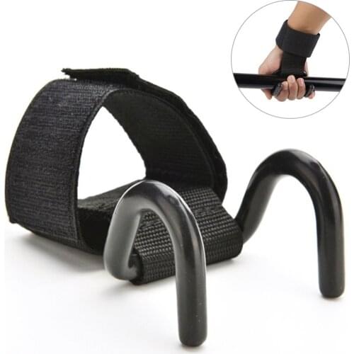 1pcs Fitness Gloves Weight Lifting Hook Training Gym Grips Straps Wrist Support Weights Power Dumbbell Hook Weightlifting Black
