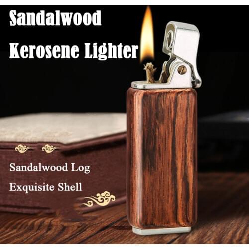 Creative Sandalwood Kerosene Lighter Gasoline Survival Fre Starter Vintage Oil Lighter Dropship Suppliers Smoke Accesoires