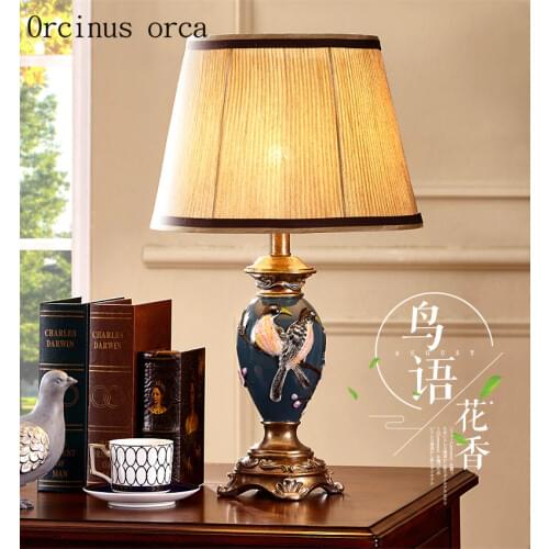 Bedroom bedside table lamp the European American retro pastoral Mediterranean bedside lamp Postage free