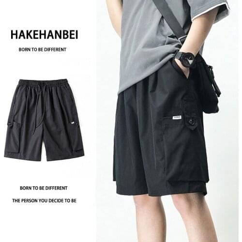 Modern Stylish Streetwear Men Shorts Jogger Sport Basketball Boy Printed Shorts Pantalones Cortos De Hombre Pure Black Big Yards