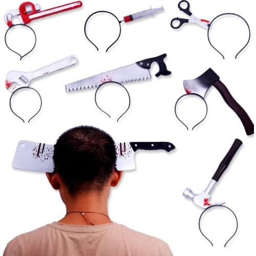 Horror Headband Halloween Decoration Scary Knife Halloween Accessories Props Halloween Party Supplies Event Party Decor