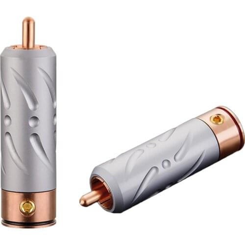 Viborg HI-End 4pcs VR109 Pure Red Copper Solder Male RCA Plug for Audio Connector