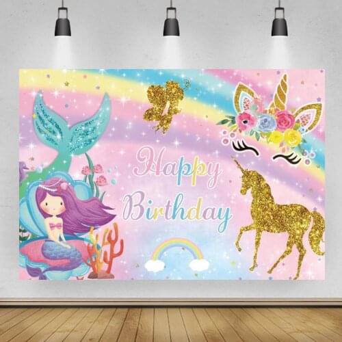 Mermaid Underwater Seabed Pirate Unicorn Newborn Baby Shower Birthday Backdrop Vinyl Photography Background For Photo Studio