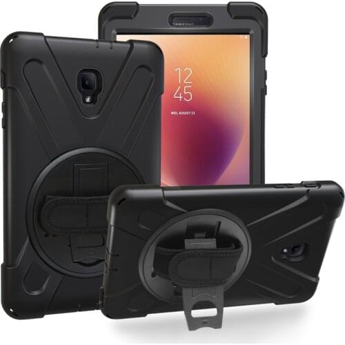 360 Degree Rotatable Handle Stand Hardstrap Layer Hybrid Heavy Duty Skin For Samsung Galaxy Tab A 2 8.0 SM-T380 T385+film+pen