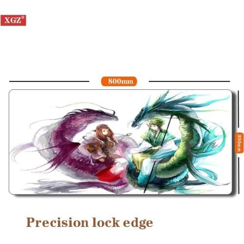 XGZ Dragons Anime 80x30cm Rubber Oversized PC Mouse Pad Gamer Gaming Mouse Pad XL Table Mat Laptop Keyboard Carpet Anti-slip
