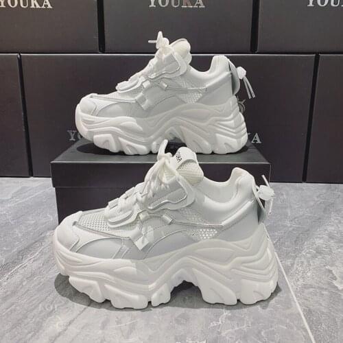 2021 Designer Chunky Sneakers Women Platform Shoes Fashion Breathable Height Increased Thick Bottom Ladies Trainers Basket Femme