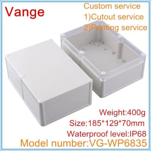 1pcs/lot electronic project case box 185*129*70mm IP68 waterproof ABS plastic instrument housing diy for power support design