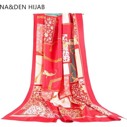 1PCS Fashion Geometric scarves Muslim hijab Long muffler Winter scarf Islamic bandana Flower printing shalws Hi-Q ladies wraps