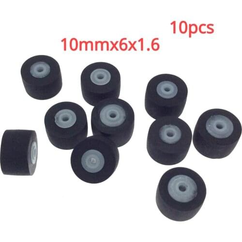 10pcs 10mmx6x1.6 car retractor press belt pulley, deck audio pressure recorder press pinch roller tape player Stereo Rubber