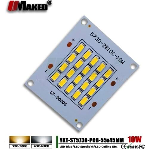 10pcs LED pcb floodlight pcb plate 10W46*55 1000-1100lm SMD5730 Light Source Panel for outdoor Landscape Street light wall lamp
