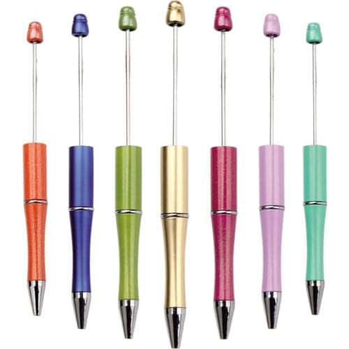 20pcs Ballpoint Pen Bead DIY Custom pen Plastic Beadable Pen Bead Pen School Office Writing Supplies Stationery Wedding Gift