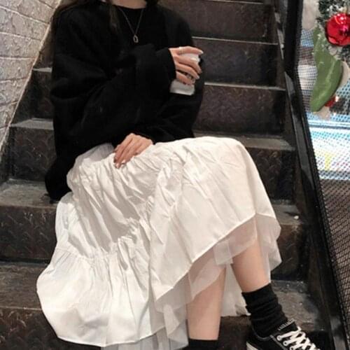80% HOT SALES！！！Fashion Women A Line Pleated Tulle Elastic High Waist Party Long Maxi Skirt
