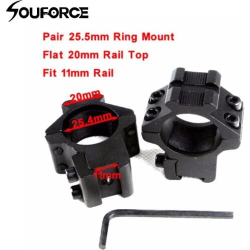 Heavy Duty 25.4mm Ring Hole Gun Accessories 11mm Rail for Picatinny Laser Scope Mount Flashlight Tactical Hunting
