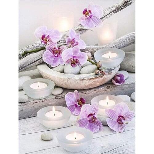 DIY 5D Diamond Painting Orchid Stone Rhinestone Embroidery Cross Stitch Arts Craft Supply Canvas Wall Decor