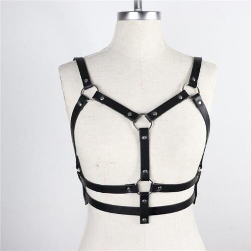 Bdsm Sexy PU Lingerie for Women Body Harness Bra Chest Bondage Erotic Cage Gothic Garter Belt Juguetes Sexul3s Sexo Toys Clip