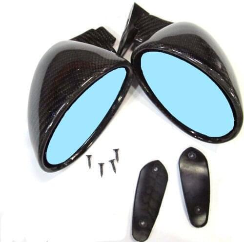 Californian authentic vintage mirror carbon+blue glass R+L